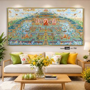 Alternative view of Tây Phương Cực Lạc | Tranh hộp đèn cao cấp | Mã tranh 752 | Tranh TÂM