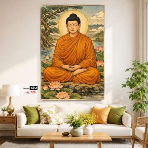 Alternative view of Phật Thích Ca Mâu Ni | Tranh hộp đèn cao cấp | Mã tranh 770 | Tranh TÂM