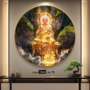 Địa Tạng Vương Bồ Tát | Tranh hộp đèn cao cấp | Mã tranh 78 | Tranh TÂM - Ảnh 4