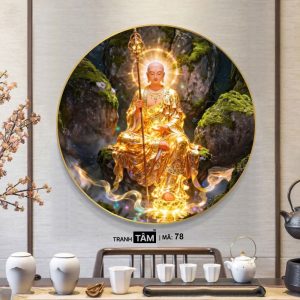 Alternative view of Địa Tạng Vương Bồ Tát | Tranh hộp đèn cao cấp | Mã tranh 78 | Tranh TÂM