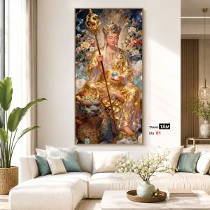 Địa Tạng Vương Bồ Tát | Tranh hộp đèn cao cấp | Mã tranh 81 | Tranh TÂM - Ảnh 5
