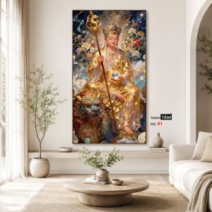 Địa Tạng Vương Bồ Tát | Tranh hộp đèn cao cấp | Mã tranh 81 | Tranh TÂM - Ảnh 4