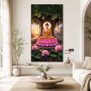 Phật Thích Ca Mâu Ni | Tranh hộp đèn cao cấp | Mã tranh 820 | Tranh TÂM - Ảnh 4