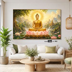 Phật Thích Ca Mâu Ni | Tranh hộp đèn cao cấp | Mã tranh 862 | Tranh TÂM - Ảnh 4