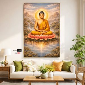 Alternative view of Phật Thích Ca Mâu Ni | Tranh hộp đèn cao cấp | Mã tranh 866 | Tranh TÂM