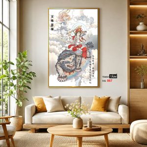Văn Thù Sư Lợi Bồ Tát | Tranh hộp đèn cao cấp | Mã tranh 867 | Tranh TÂM - Ảnh 3
