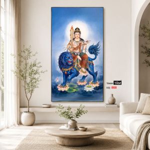 Alternative view of Văn Thù Sư Lợi Bồ Tát | Tranh hộp đèn cao cấp | Mã tranh 868 | Tranh TÂM