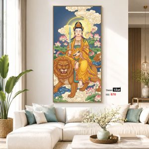 Văn Thù Sư Lợi Bồ Tát | Tranh hộp đèn cao cấp | Mã tranh 870 | Tranh TÂM - Ảnh 5