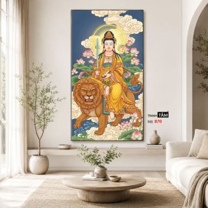 Alternative view of Văn Thù Sư Lợi Bồ Tát | Tranh hộp đèn cao cấp | Mã tranh 870 | Tranh TÂM