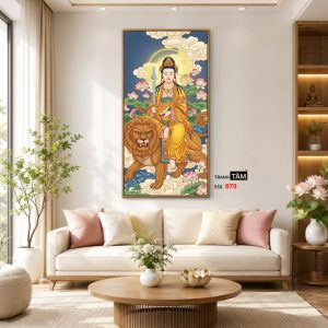 Văn Thù Sư Lợi Bồ Tát | Tranh hộp đèn cao cấp | Mã tranh 870 | Tranh TÂM - Ảnh 4