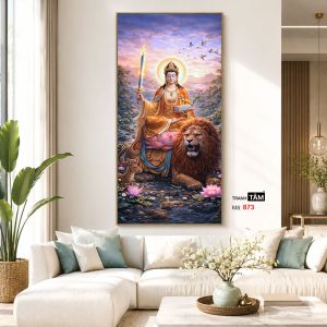 Văn Thù Sư Lợi Bồ Tát | Tranh hộp đèn cao cấp | Mã tranh 873 | Tranh TÂM - Ảnh 5