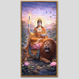 Văn Thù Sư Lợi Bồ Tát | Tranh hộp đèn cao cấp | Mã tranh 873 | Tranh TÂM
