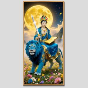 Văn Thù Sư Lợi Bồ Tát | Tranh hộp đèn cao cấp | Mã tranh 877 | Tranh TÂM