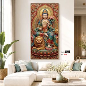 Văn Thù Sư Lợi Bồ Tát | Tranh hộp đèn cao cấp | Mã tranh 879 | Tranh TÂM - Ảnh 5