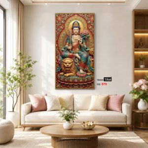 Văn Thù Sư Lợi Bồ Tát | Tranh hộp đèn cao cấp | Mã tranh 879 | Tranh TÂM - Ảnh 3