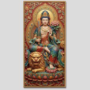 Văn Thù Sư Lợi Bồ Tát | Tranh hộp đèn cao cấp | Mã tranh 879 | Tranh TÂM