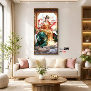 Văn Thù Sư Lợi Bồ Tát | Tranh hộp đèn cao cấp | Mã tranh 880 | Tranh TÂM - Ảnh 3