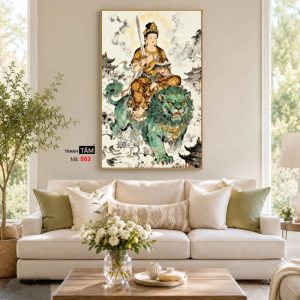 Văn Thù Sư Lợi Bồ Tát | Tranh hộp đèn cao cấp | Mã tranh 882 | Tranh TÂM - Ảnh 4