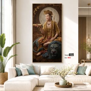 Văn Thù Sư Lợi Bồ Tát | Tranh hộp đèn cao cấp | Mã tranh 883 | Tranh TÂM - Ảnh 5