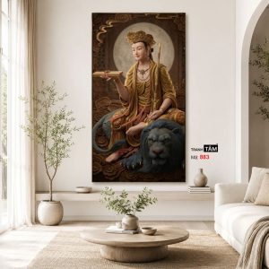 Văn Thù Sư Lợi Bồ Tát | Tranh hộp đèn cao cấp | Mã tranh 883 | Tranh TÂM - Ảnh 4