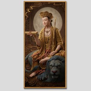 Văn Thù Sư Lợi Bồ Tát | Tranh hộp đèn cao cấp | Mã tranh 883 | Tranh TÂM