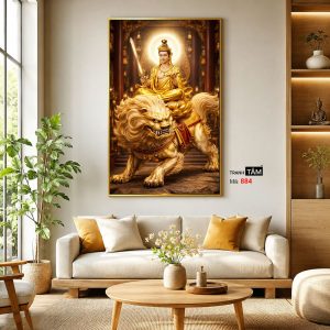 Văn Thù Sư Lợi Bồ Tát | Tranh hộp đèn cao cấp | Mã tranh 884 | Tranh TÂM - Ảnh 3