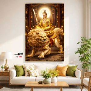Alternative view of Văn Thù Sư Lợi Bồ Tát | Tranh hộp đèn cao cấp | Mã tranh 884 | Tranh TÂM