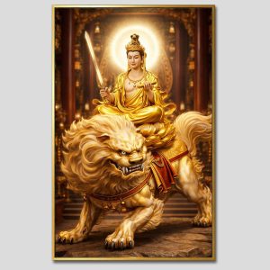 Văn Thù Sư Lợi Bồ Tát | Tranh hộp đèn cao cấp | Mã tranh 884 | Tranh TÂM