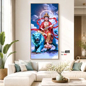 Văn Thù Sư Lợi Bồ Tát | Tranh hộp đèn cao cấp | Mã tranh 887 | Tranh TÂM - Ảnh 5