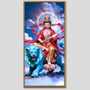 Văn Thù Sư Lợi Bồ Tát | Tranh hộp đèn cao cấp | Mã tranh 887 | Tranh TÂM