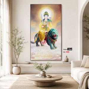 Văn Thù Sư Lợi Bồ Tát | Tranh hộp đèn cao cấp | Mã tranh 889 | Tranh TÂM - Ảnh 4