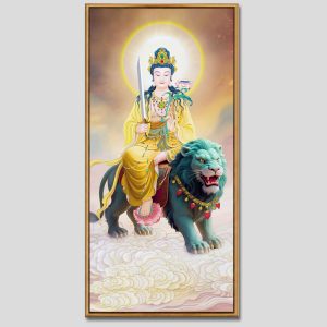 Văn Thù Sư Lợi Bồ Tát | Tranh hộp đèn cao cấp | Mã tranh 889 | Tranh TÂM