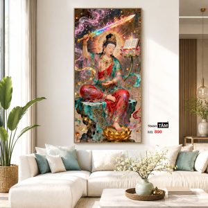 Văn Thù Sư Lợi Bồ Tát | Tranh hộp đèn cao cấp | Mã tranh 890 | Tranh TÂM - Ảnh 5
