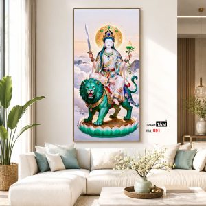 Văn Thù Sư Lợi Bồ Tát | Tranh hộp đèn cao cấp | Mã tranh 891 | Tranh TÂM - Ảnh 5