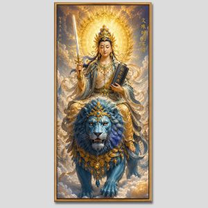 Văn Thù Sư Lợi Bồ Tát | Tranh hộp đèn cao cấp | Mã tranh 892 | Tranh TÂM
