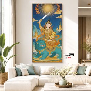 Văn Thù Sư Lợi Bồ Tát | Tranh hộp đèn cao cấp | Mã tranh 893 | Tranh TÂM - Ảnh 5