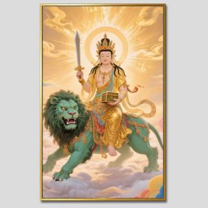 Văn Thù Sư Lợi Bồ Tát | Tranh hộp đèn cao cấp | Mã tranh 897 | Tranh TÂM