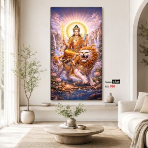 Văn Thù Sư Lợi Bồ Tát | Tranh hộp đèn cao cấp | Mã tranh 898 | Tranh TÂM (Sao chép) - Ảnh 4