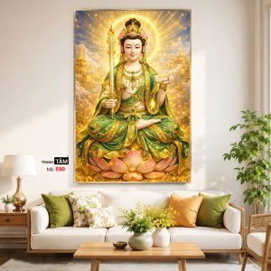 Alternative view of Văn Thù Sư Lợi Bồ Tát | Tranh hộp đèn cao cấp | Mã tranh 899 | Tranh TÂM