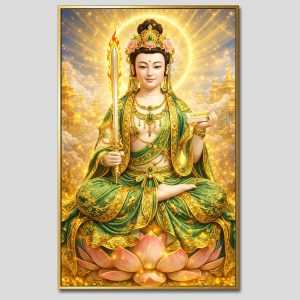 Văn Thù Sư Lợi Bồ Tát | Tranh hộp đèn cao cấp | Mã tranh 899 | Tranh TÂM