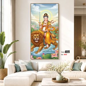 Văn Thù Sư Lợi Bồ Tát | Tranh hộp đèn cao cấp | Mã tranh 900 | Tranh TÂM - Ảnh 4