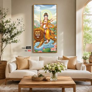 Văn Thù Sư Lợi Bồ Tát | Tranh hộp đèn cao cấp | Mã tranh 900 | Tranh TÂM
