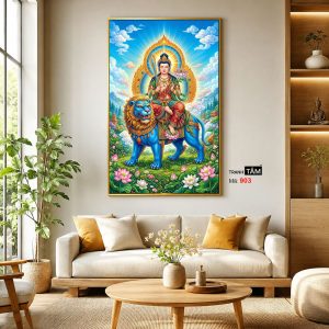 Văn Thù Sư Lợi Bồ Tát | Tranh hộp đèn cao cấp | Mã tranh 903 | Tranh TÂM - Ảnh 3