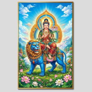 Văn Thù Sư Lợi Bồ Tát | Tranh hộp đèn cao cấp | Mã tranh 903 | Tranh TÂM