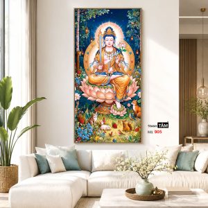 Văn Thù Sư Lợi Bồ Tát | Tranh hộp đèn cao cấp | Mã tranh 905 | Tranh TÂM - Ảnh 5