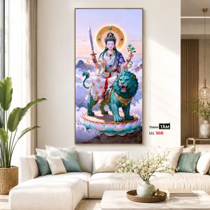 Văn Thù Sư Lợi Bồ Tát | Tranh hộp đèn cao cấp | Mã tranh 906 | Tranh TÂM - Ảnh 5