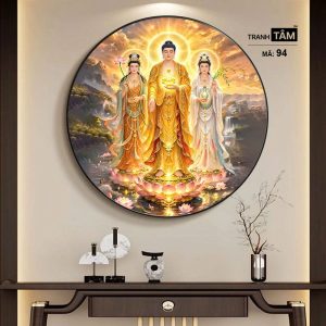 Tây Phương Tam Thánh | Tranh hộp đèn cao cấp | Mã tranh 94 | Tranh TÂM - Ảnh 5