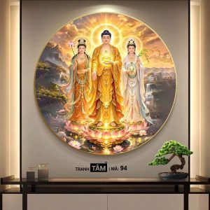 Tây Phương Tam Thánh | Tranh hộp đèn cao cấp | Mã tranh 94 | Tranh TÂM - Ảnh 4