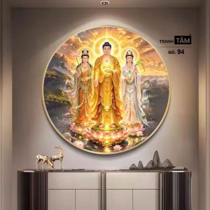 Tây Phương Tam Thánh | Tranh hộp đèn cao cấp | Mã tranh 94 | Tranh TÂM - Ảnh 3