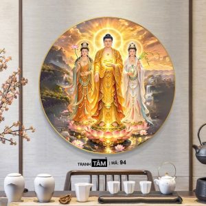 Alternative view of Tây Phương Tam Thánh | Tranh hộp đèn cao cấp | Mã tranh 94 | Tranh TÂM